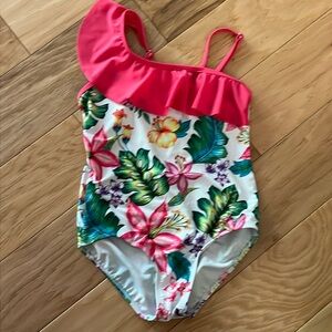 Tropical Print Girls Swimsuit Sz 10-12, NWOT - Never Worn